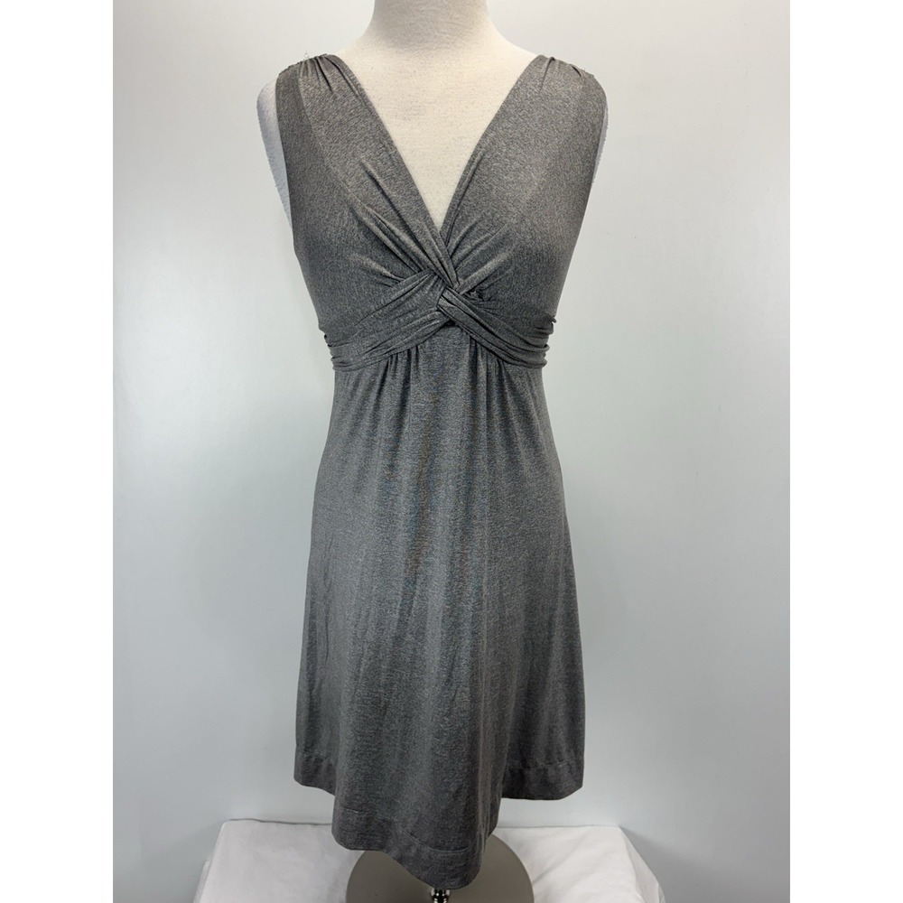 Soma Twist Front Dress Sz Xsmall Grey Short Sleeveless Stretch Jersey Comfort